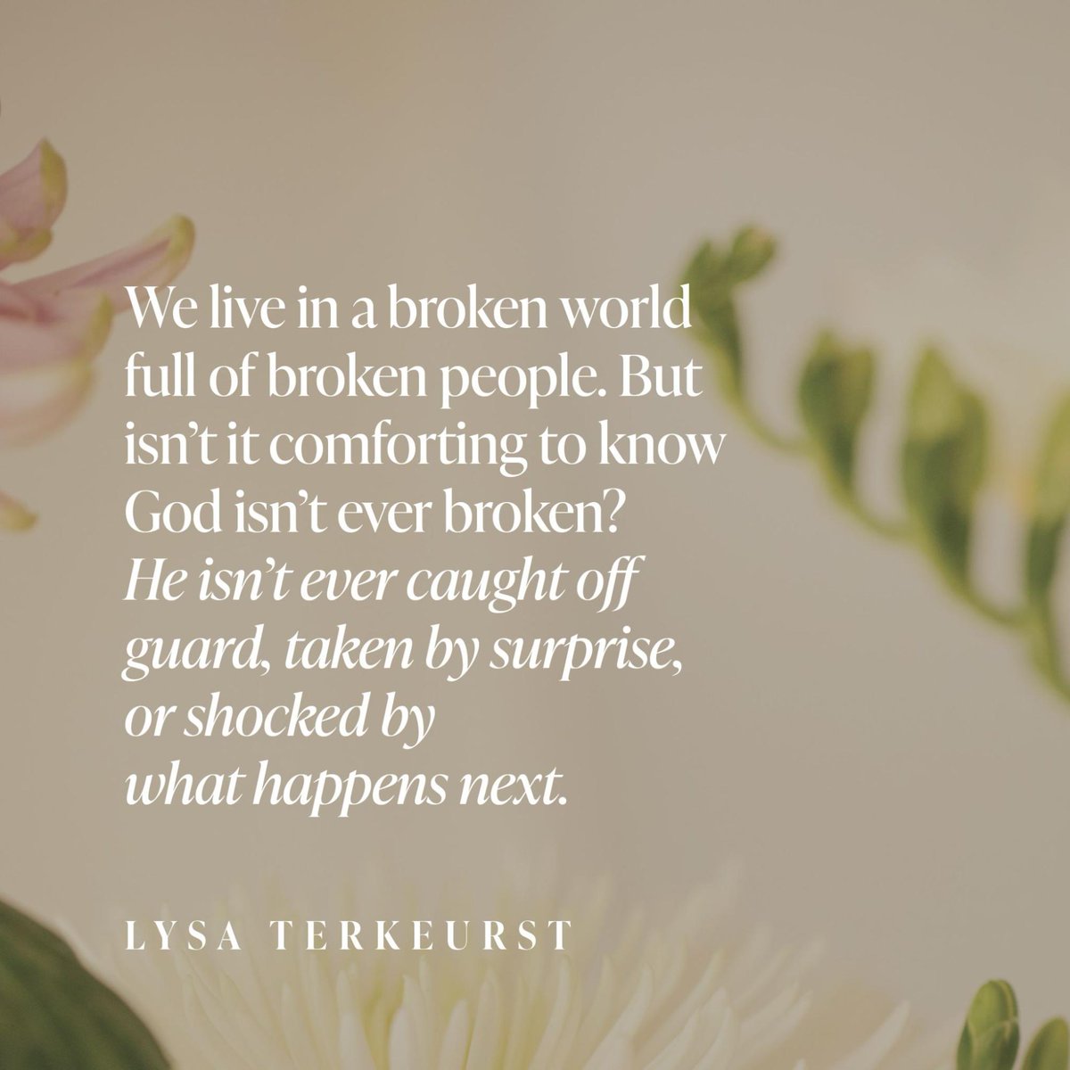 LysaTerKeurst's tweet image. All of those seemingly impossible circumstances begging us to hand over our peace and give in to panic?

God can handle all of the things we know we can’t. He is our possible in the midst of what can sometimes feel so impossible. And we can place our hope in Him.