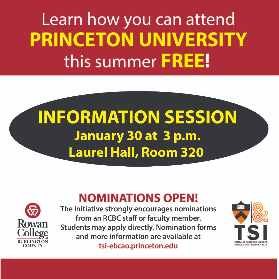 Don't miss out on this once in a lifetime opportunity! High-achieving community college students can take FREE summer courses at Princeton University to help them prepare to transfer to other selective universities. For more information>>tsi-ebcao.princeton.edu