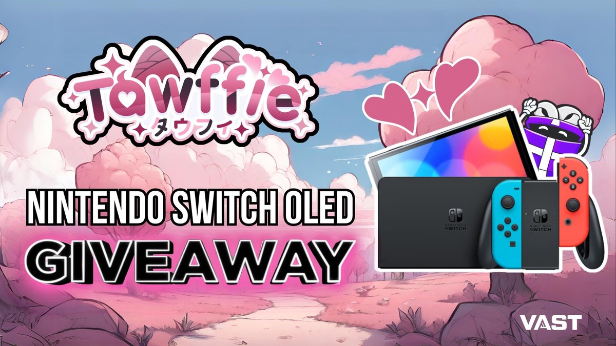 Nintendo Switch Giveaway!

To enter, perform these tasks via the link below:

🌼  Retweet + Like   

🎁  Follow <a href="/TawffieVT/">Fifi 🍫 🫧</a> <a href="/VastGG/">Vast</a> 

Enter Here: vast.link/Tawffie