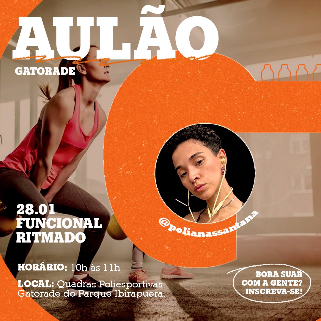O clima deu uma esfriada, mas o aulão por aqui tá pegando fogo! No sábado teremos uma aula de crossfit e domingo funcional ritmado. Vem gastar energia suando com geral. É só se inscrever no link: sympla.com.br/produtor/auloe… #SuaQueDá