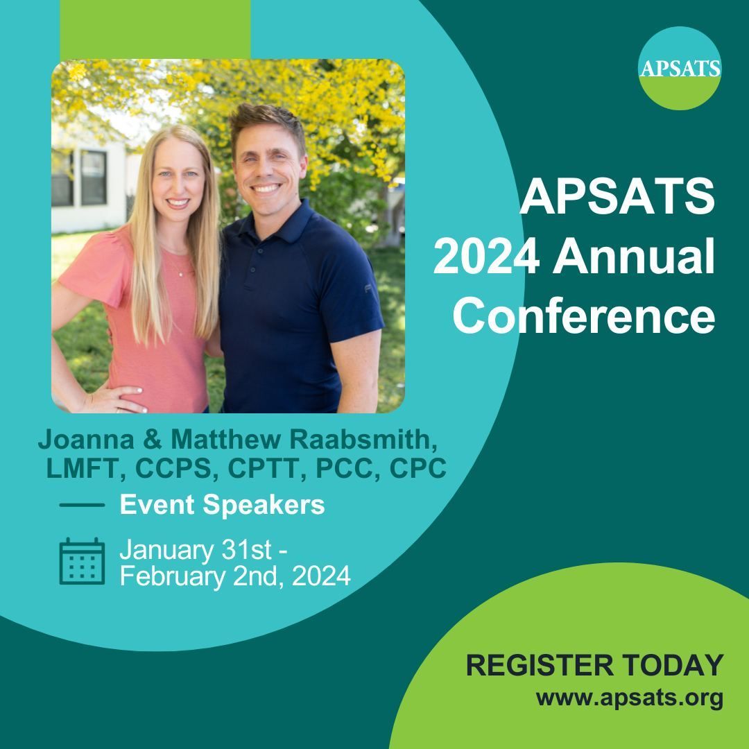 APSATSOrg's tweet image. Get ready to be inspired by two remarkable speakers: Joanna Raabsmith, LMFT, CCPS, CPTT, a Licensed Marriage and Family Therapist and Professional Coach, and Matthew Raabsmith, MDIV, PCC, CPC, an expert in restoring relationships after betrayal.  apsats.org/professionals-…