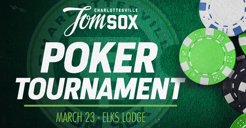 CvilleTomSox's tweet photo. Save the date for March 23 ⌚️
Our second annual Poker Tournament is coming up at the Elks Lodge!

Sign up to win ⬇️