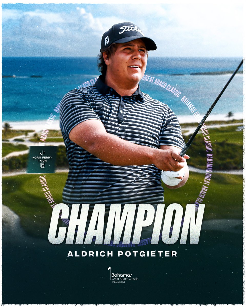 The youngest Korn Ferry Tour winner ever! 🏆 At 19 years old, Aldrich Potgieter wins the 2024 Bahamas Great Abaco Classic for his first professional title.