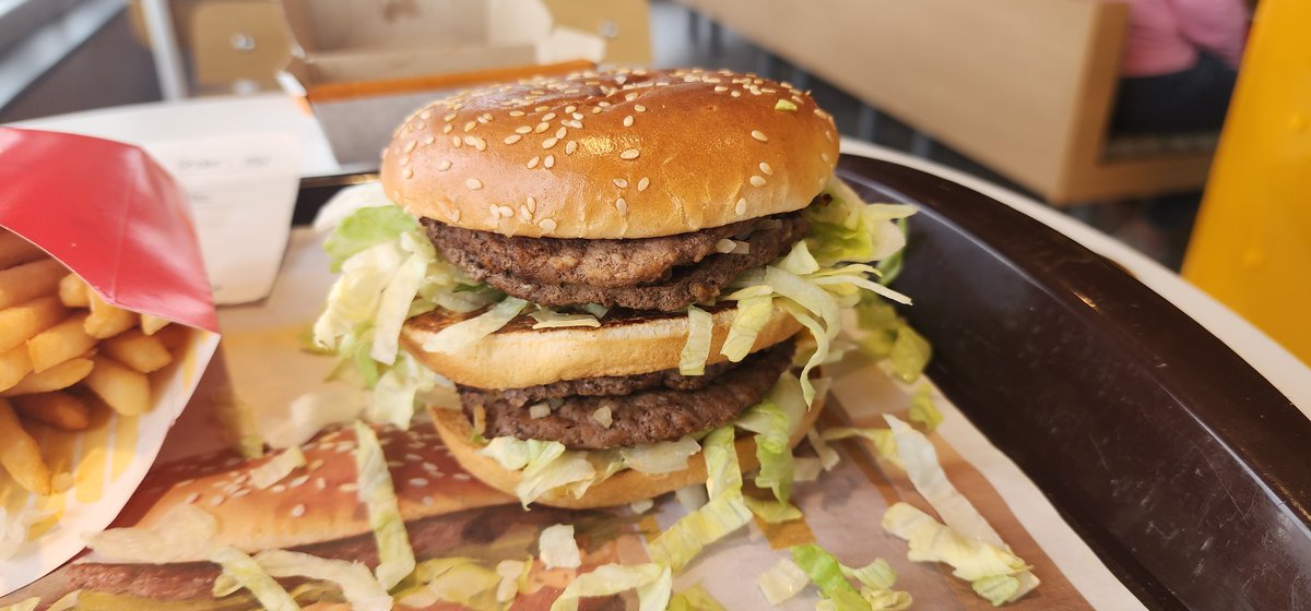 Listener_Jay's tweet photo. How did I celebrate @ChelseaSense birthday? By getting the limited time only @McDonalds Double Big Mac that I never would have known about if not for her and the @WoodyAndWilcox show. 
#WoodyAndWilcox 
#Payola https://t.co/PQhGUzGA8P