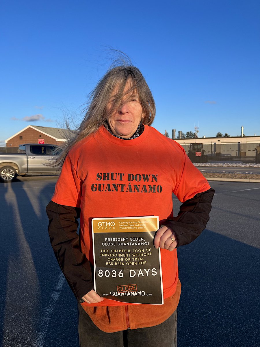GuantanamoAndy's tweet image. A few photos from the 12 I've just received from a #Guantanamo vigil in Augusta, Maine on Jan 14 of campaigners with the poster marking 8,036 days of Guantanamo's existence on Jan 11. Check out the 122 photos from the US &amp;amp; around the world here: closeguantanamo.org/Gitmo-Clock-20…