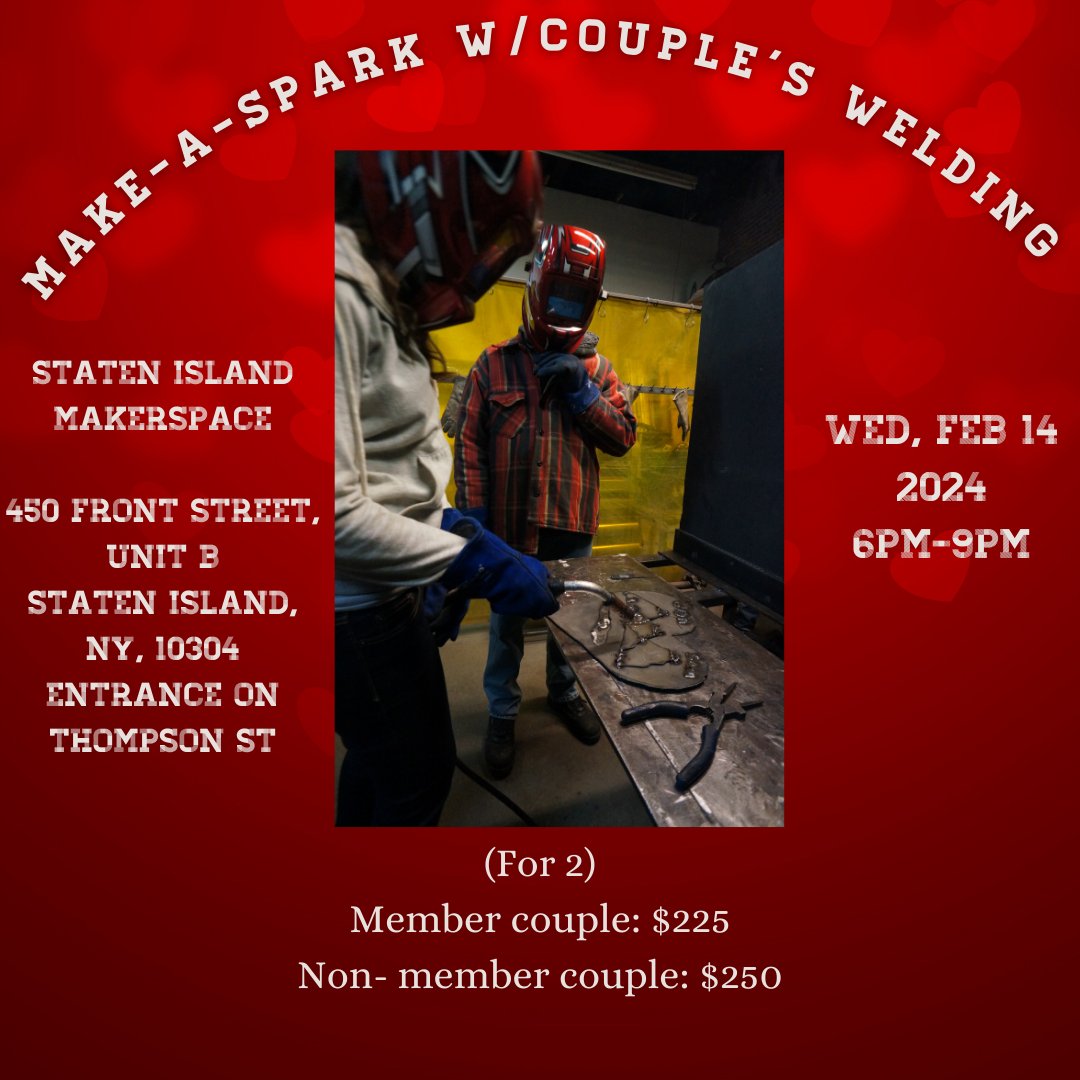 MAKE IT HOT OR MAKE IR SPARK this love season with our blacksmithing and welding class on Valentine's Day! We can't wait to make with the lovers 💞 Link here ow.ly/xoHK50QubgO