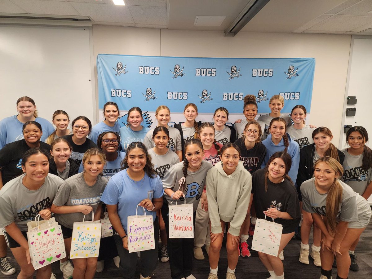 Thank you <a href="/LadyBucSoccer/">Brazoswood Lady Buc Soccer</a> for gift bags for our girls 1st meet today! We appreciate y’all!!