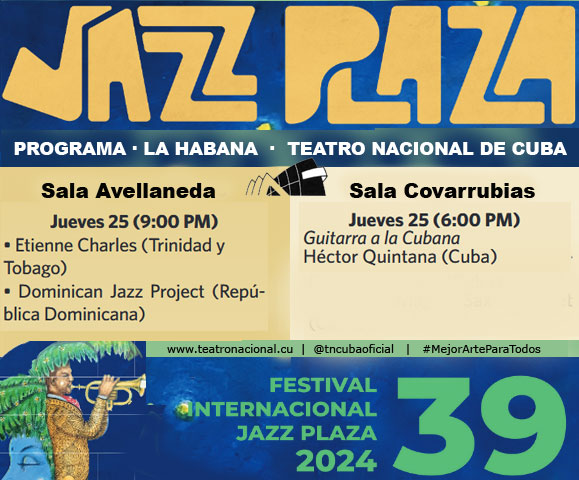 #JazzPlaza2024 🎶 | #paqueflujazz este #jueves #25deEnero en el @TNCubaOficial 👇
#JazzMusic #JazzMusicians #MejorArteParaTodos