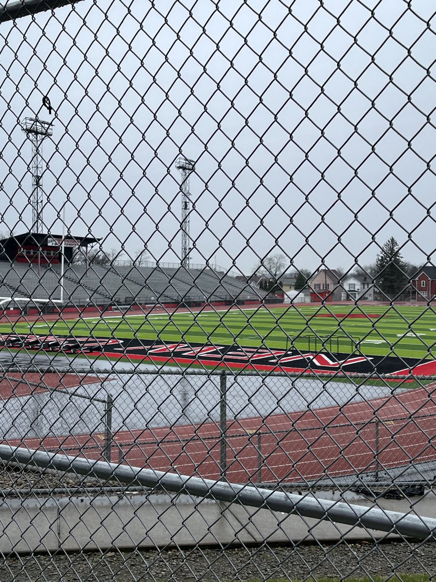 The snow was melted and the stadium was looking good!  Can’t wait to get out on the field!  #RedHurricanes #NewLevel