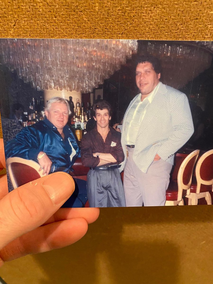 Enjoy this personal photo of Andre and Bobby out in NYC one night in 1987.  The two of them got along great and enjoyed each others’ company off camera.  
#andrethegiant #bobbyheenan #wwf #WWE #wrestlemania3 #NewYorkCity