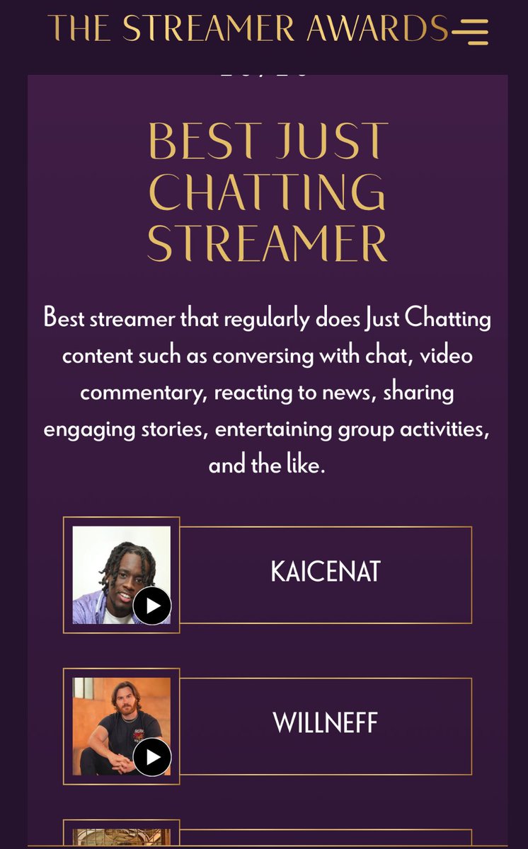 TheWillNeff's tweet photo. I was nominated for best just chatting streamer ?!?!? 

Let’s goooooooo! https://t.co/pD8O4gfevs