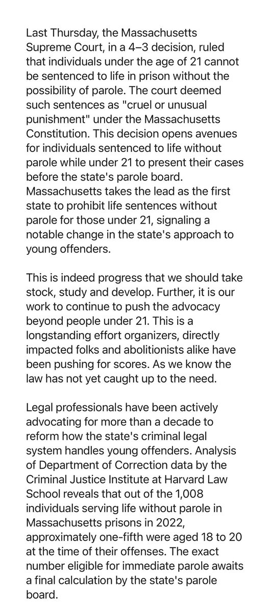 Learn more here: tinyurl.com/y7e3ebrx

#lwop #pipelinestoincarceration #juvenile #massincarceration #massconstitution #sjc #criminallegalsystem #wethepeople #abolition #blackbostonians #wethenorth #blackliberation #blm #blacklivesmatter #blmboston