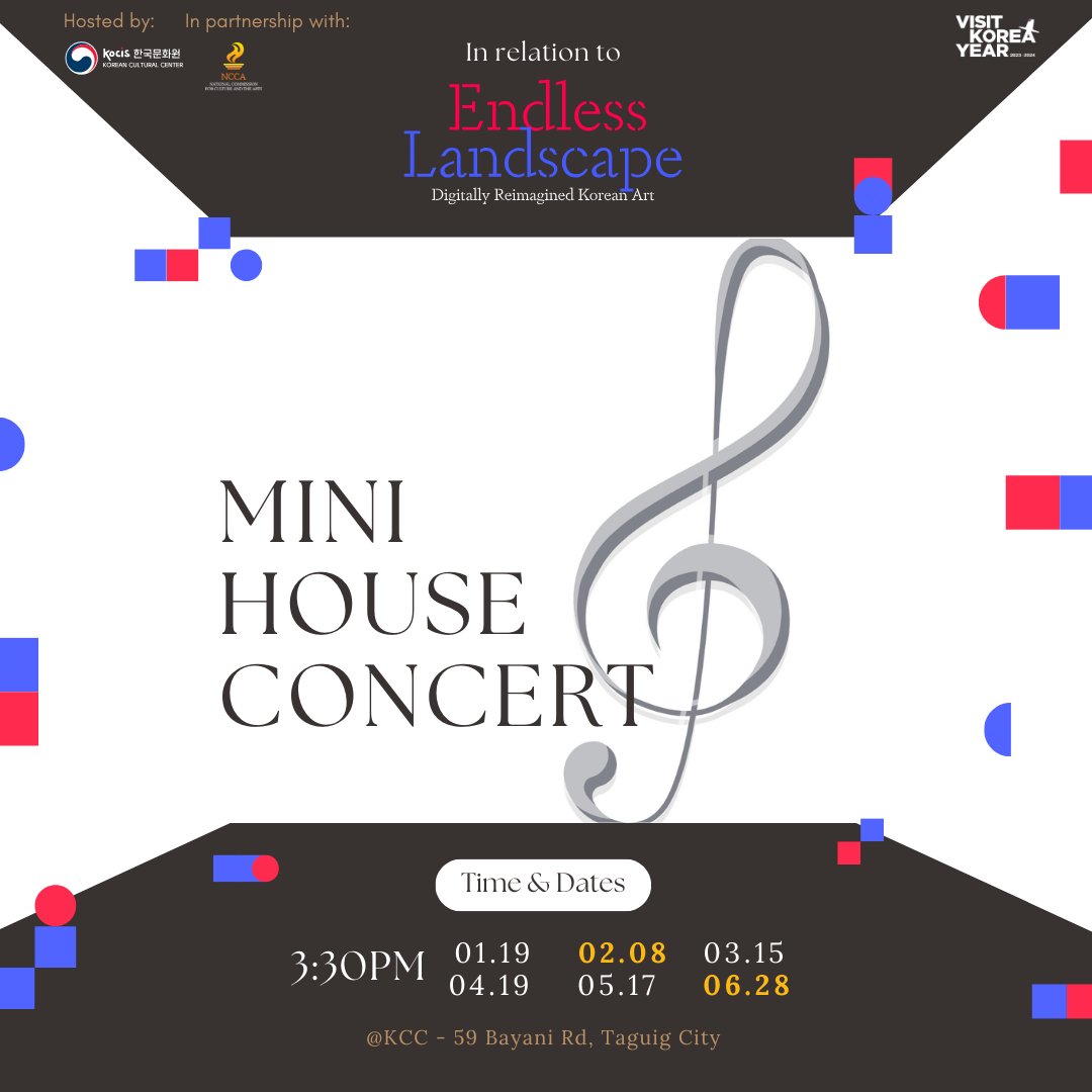 KCCPHIL's tweet photo. REVISED DATES 📣
📅 February 8, March 15, April 19, May 17, June 28
📍5F, KCC Building, 59 Bayani Road, Taguig City
🗒️ FREE admission and NO registration required
#EndlessLandscape #국립중앙박물관 #KArt #KCCPhil #KoreanCulturePH https://t.co/7tE0WwLWtj