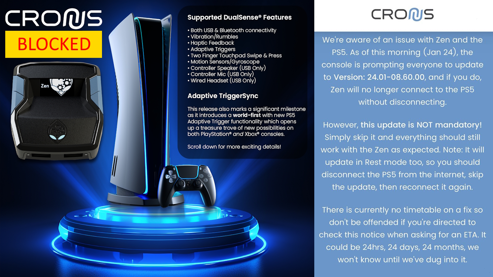 PS5 Latest Software Update Takes a Stand Against Cronus Zen Cheaters