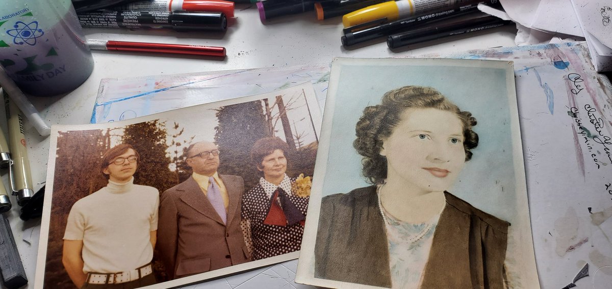 I found 2 gems in my box of photos in the bottom. One  of Sara before she became a mother and one with her grown son. It I'd remarkable to see both of these side by side. 

#comparison #vintagephotography #70s #40s #50s #conceptart #art #fypviral