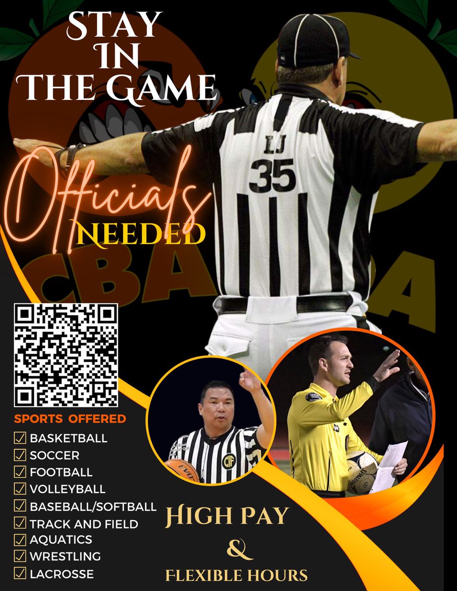 Inland_Sports's tweet photo. 🚨 We need more officials for HS sports!
➡️ Matt Arellano breaks it down on the show: https://t.co/2aTZsthX6O https://t.co/DbtPEqge87