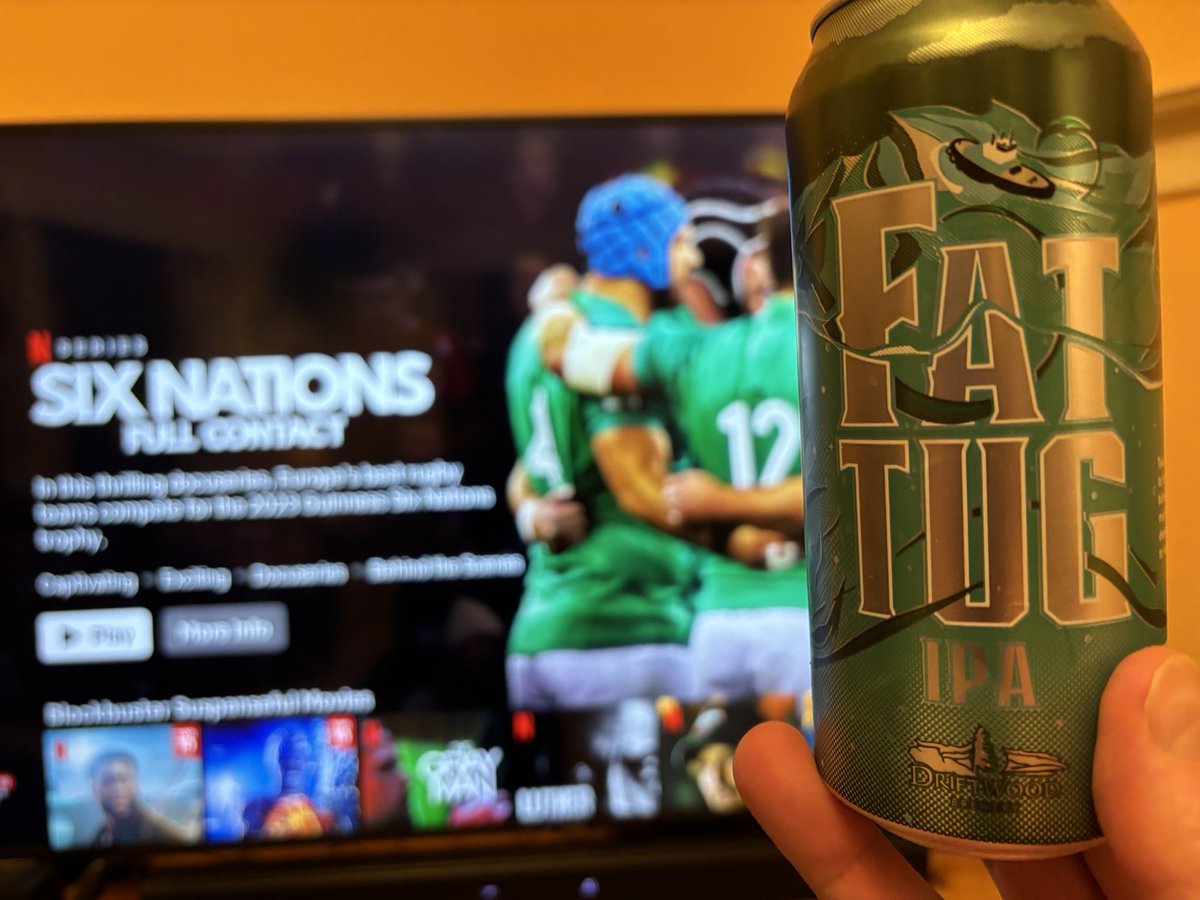 It’s game time w/ @driftwoodbeer and @SixNationsRugby #Netflix Who is watching? 🍻 @IAmCarlJensen @gord_newton @GordieLogan @StonerMay @CavendishAvenue #BCCraftBeerQuest