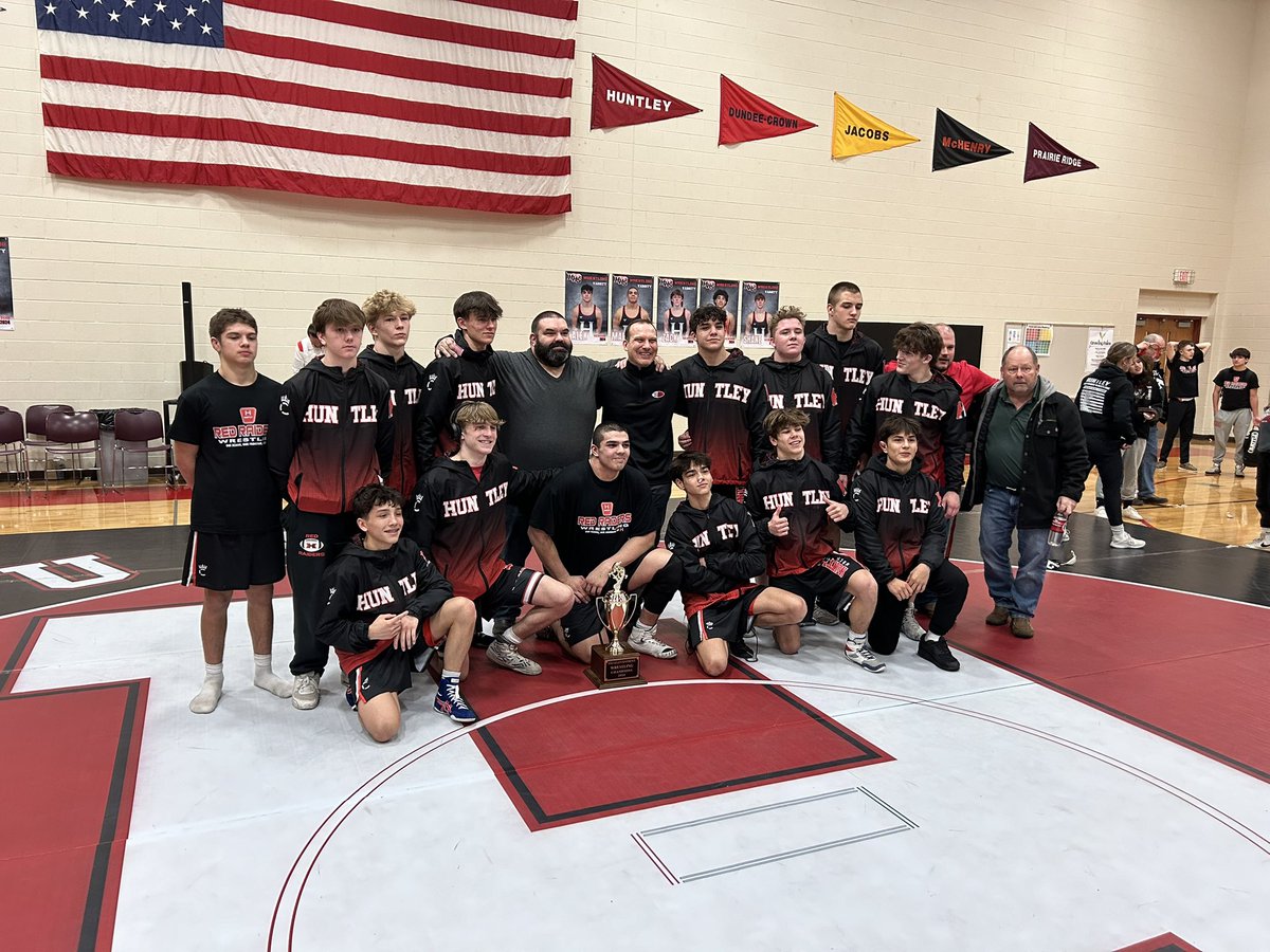 FINAL: <a href="/HHSWRESTLINGBJB/">B.J. Bertelsman</a> 40, <a href="/WhipPursWrestle/">Hampshire High School Wrestling</a> 24. Red Raiders are back on top the FVC, winning their sixth title in eight seasons.