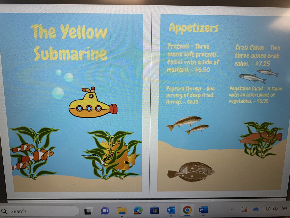 Just a glimpse into menu-making in my Math class🍴 Students made menu to practice their decimal operation skills and we had a wide array of themes! You could be eating at a traditional Ethiopian restaurant or bring your dog to a Dog Diner 🐶 We had a blast!