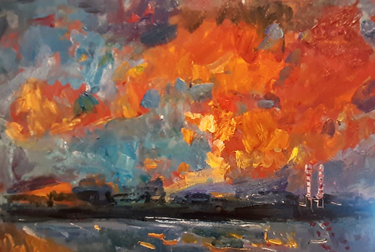 SUNSETS ARE PROOF THAT ENDINGS CAN BE BEAUTIFUL TOO A quote by Beau Tablan The storms have been bringing in these amazing sunsets. Trying to capture the one over Dublin during the week. deborahdonnelly.com/painting/sunse… #sunsets, #sunsetlovers, #sunsetart, #sunsetartwork, #expression