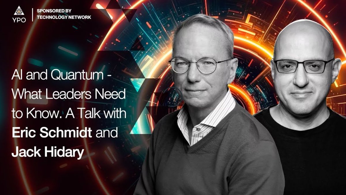 #AI and #quantum technologies are evolving at breakneck speed. What must leaders know about utilizing frontier tech to drive core value and gain a competitive edge? I recently joined @ericschmidt to speak with @YPO's Anastasios Economou about how to emerge as an industry leader…