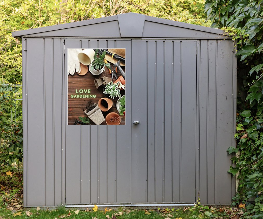 Ready to garden? #fillthatemptywall with gardening tools HERE: fineartamerica.com/featured/garde… #stilllife #hat #glove #pot #gardeningtools #terracottapots #pruners #pottedplant #garden #sunhat