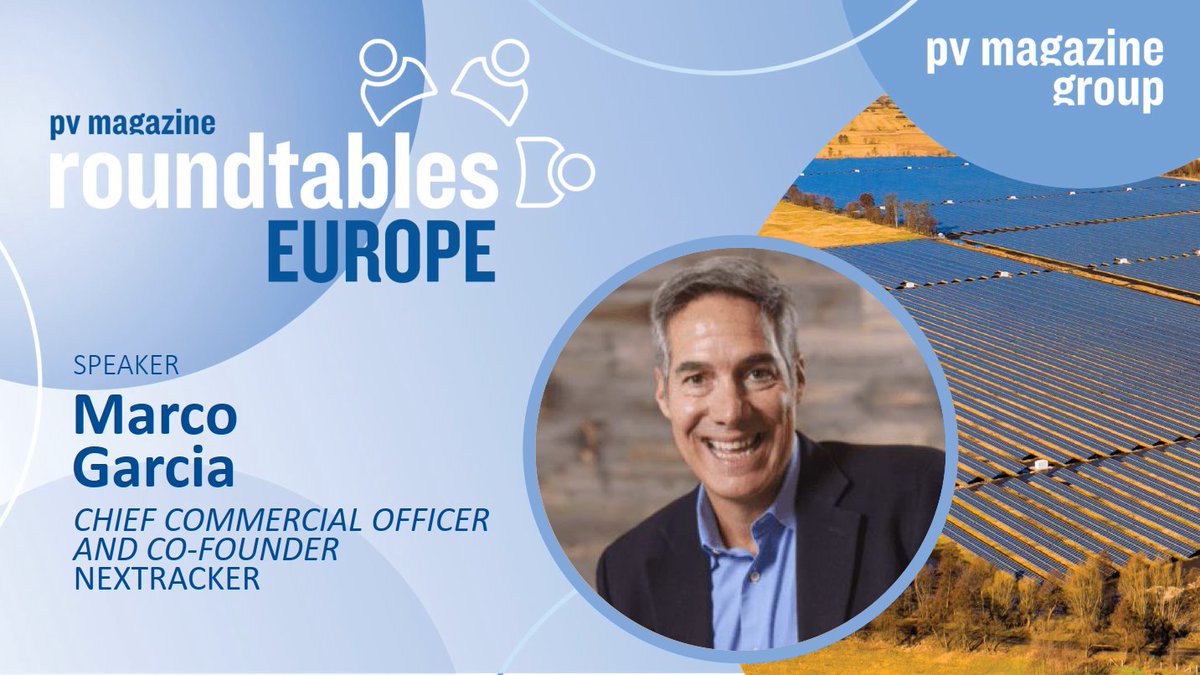 NextpowerInc's tweet image. Utility solar with trackers is taking off in Europe – ICYMI, watch Nextracker CCO, Marco Garcia at the recent @pvmagazine RTEU share his experiences and insights on this thriving market: brnw.ch/21wGmxO

#EuropeSolar #NewMarkets #SolarInnovation #pvmagazine