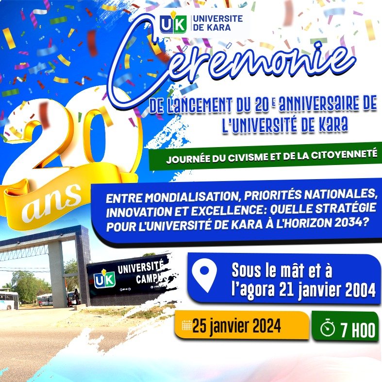 Célébration des 20 ans de l'Université de Kara.