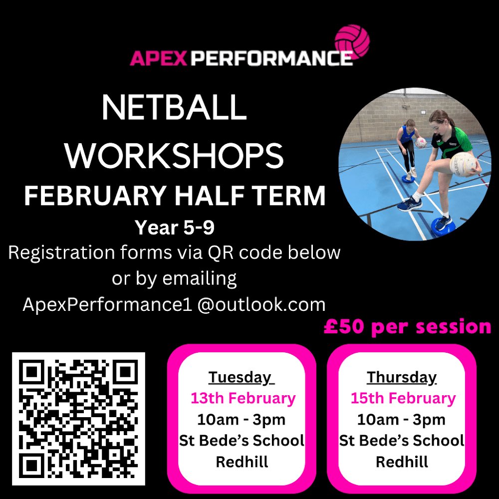 Can’t get enough netball!?? Join Elaine and Lydia this half term!