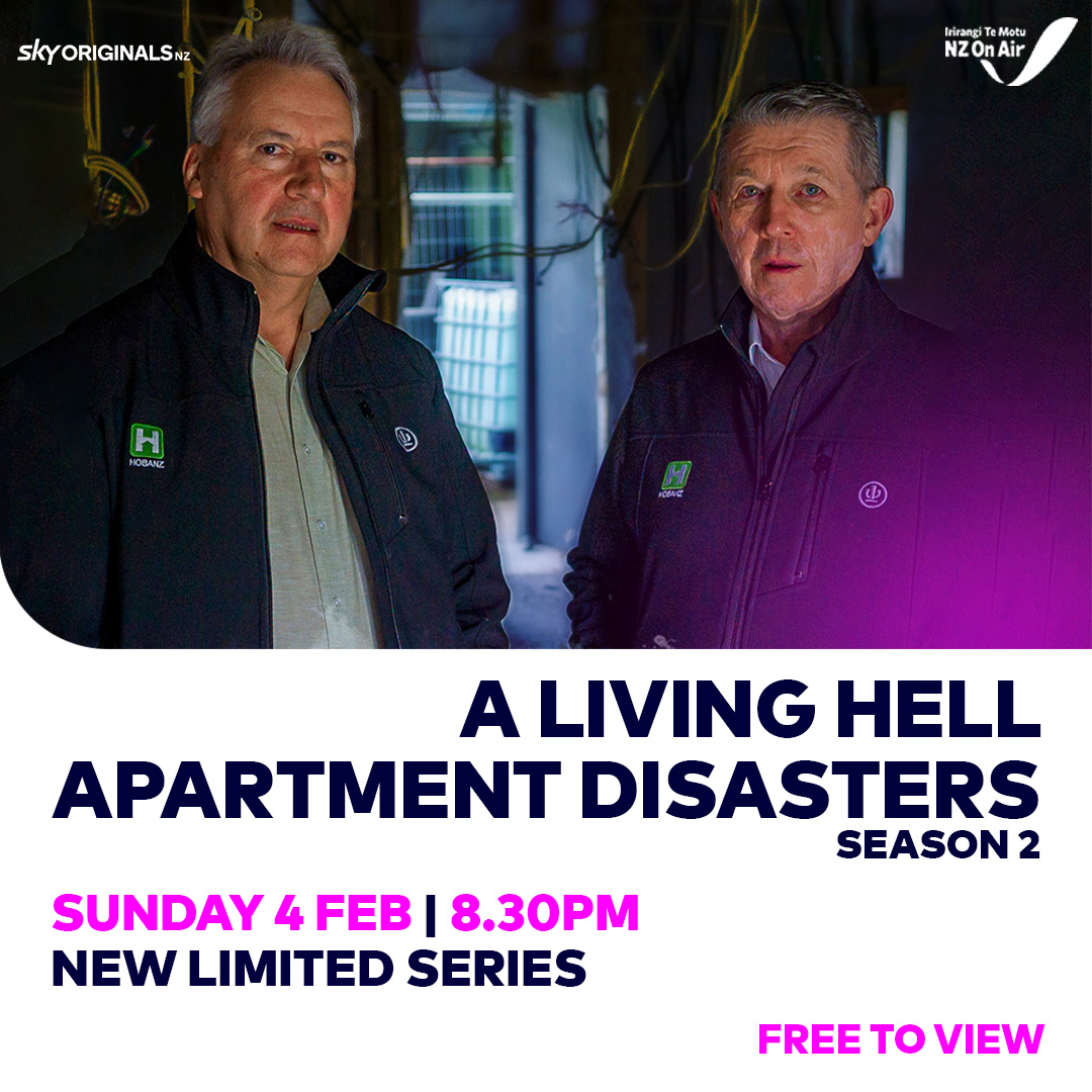 SkyOpenNZ's tweet photo. Delve into shocking untold stories about the dangerous state of many apartments built in New Zealand β οΈ
#ALivingHell Season 2 | Premieres Feb 4 at 8.30pm on Sky Open. Made with support from @NZonAir π€ https://t.co/KVzauDoZva