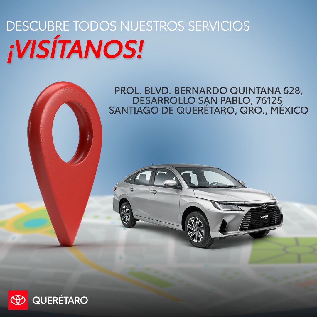 ToyotaQro's tweet photo. Te esperamos en #ToyotaQuerétaro 🚘
📍 Prol. Bernardo Quintana 628, Desarrollo San Pablo, 76125 Santiago de Querétaro, Qro.
Contáctanos 👉📲https://t.co/le9xzP0xLW
📍 Visítanos: https://t.co/eUVEcVmlfZ https://t.co/kgslASZ420