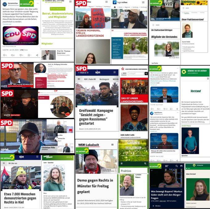 nightglow98's tweet photo. „Zufällig“ von ARD und ZDF auf der Straße ausgewählte Interviewpartner während der #DemoGegenRechts waren:
▶️ 10 x SPD
▶️   9 x GRÜNE
▶️   4 x LINKE
▶️   1 x FREIE WÄHLER
▶️   1 x ARD selbst

Wir dürfen davon ausgehen, dass wir es im ÖRR ausschließlich mit Fake-Interviews zu tun haben.
Mit Regierungspropaganda und Manipulation, die wir selbst mit Zwangsbeiträgen finanzieren.
Mit einer durchschaubaren Schmierenkomödie für Gehirnamputierte!

Danke @OERRBlog 👍