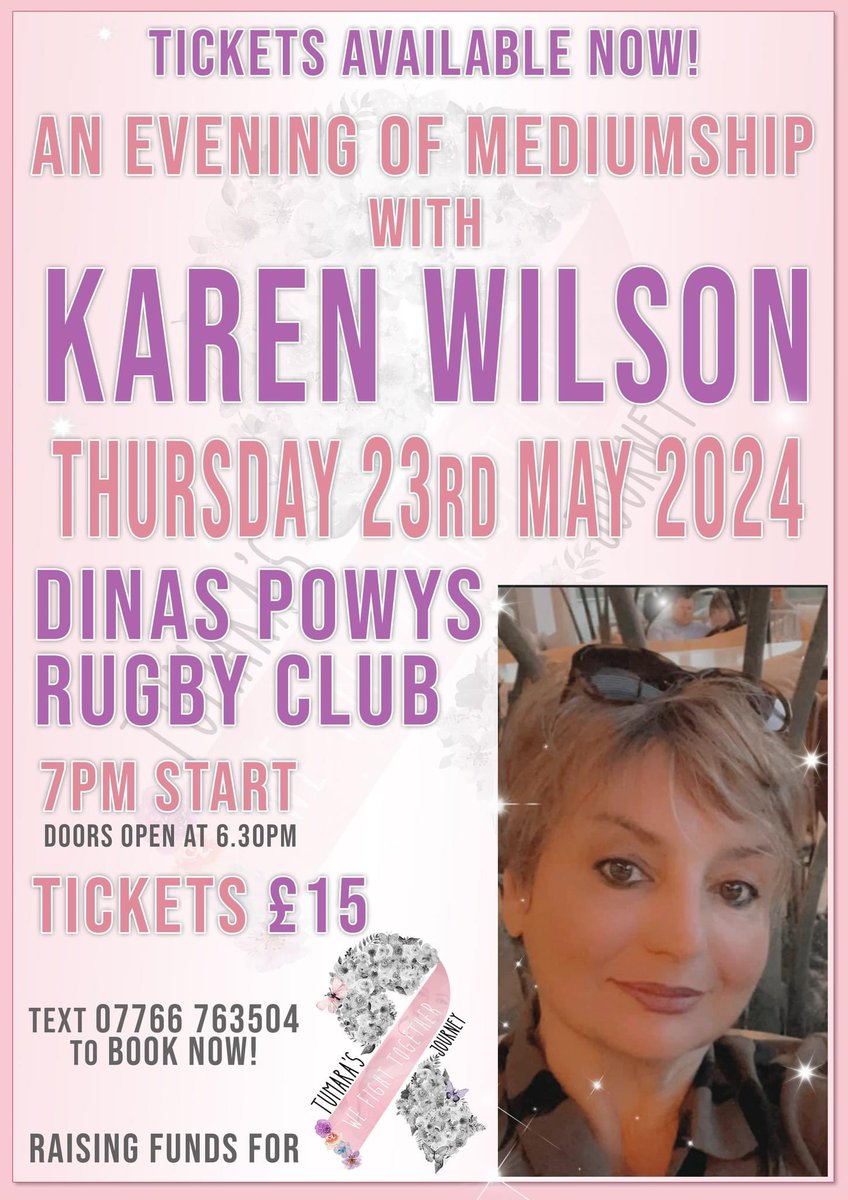 megsshoe's tweet photo. There will also be 2 other medium nights in Cardiff on the 21st and 22nd May, venue TBC. I’m a sceptic but saw Karen before and she’s deffo worth a night out #tumarasjourney https://t.co/woYSnF9M0U https://t.co/VvjPzMp3ik