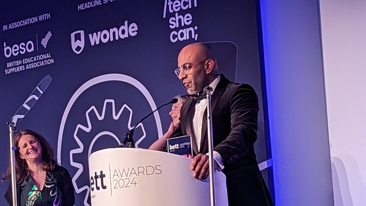 #bettawards2024 <a href="/NickMadhavji/">Nick Madhavji</a> - winner of the Outstanding Achievement Award. What a legend and congratulations Nick! 🎊🎉