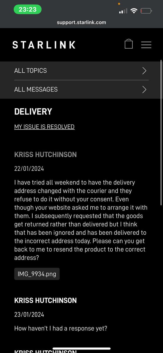 natne1's tweet photo. @elonmusk, you can arrange to put satellites into space, but you can’t arrange to send the hardware to use the bloody things? @Starlink have not replied to our daily messages which started on the 18th. Bad customer service or what?? @SpaceX https://t.co/CHpYlYkOXR