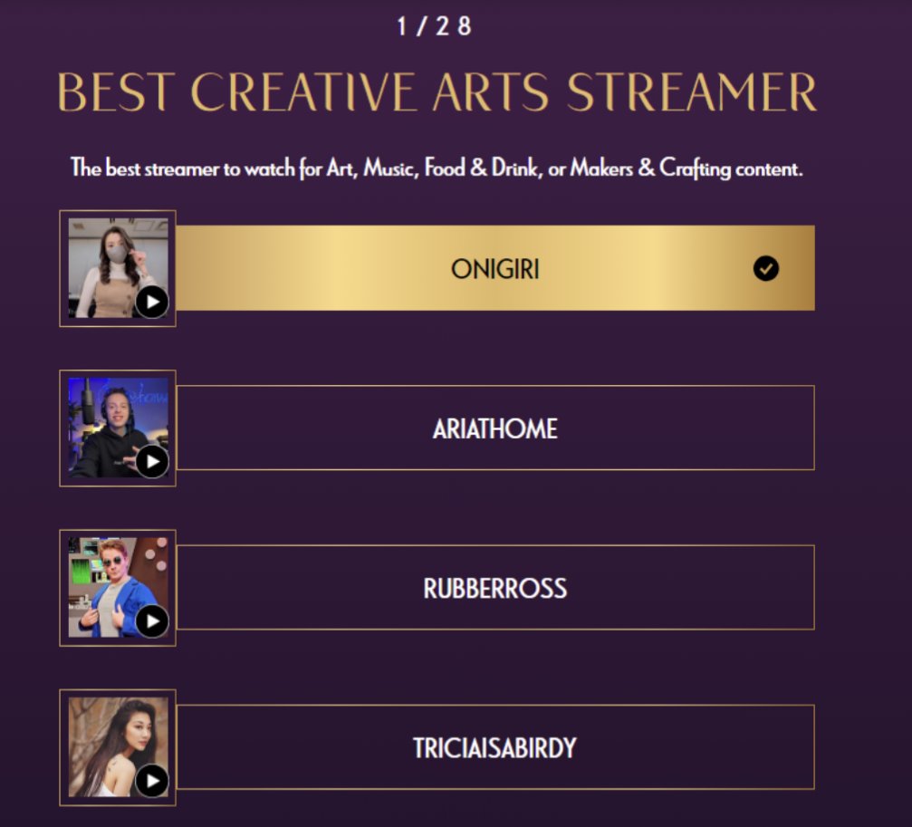 OnigiriEn_'s tweet image. Holy crap I just woke up and I see this?! 😭😭😭 

Thank you to everyone who nominated me!! 

Voting is now open so remember to vote for all your favorite streamers! AAAAAAAAAA
thestreamerawards.com/vote