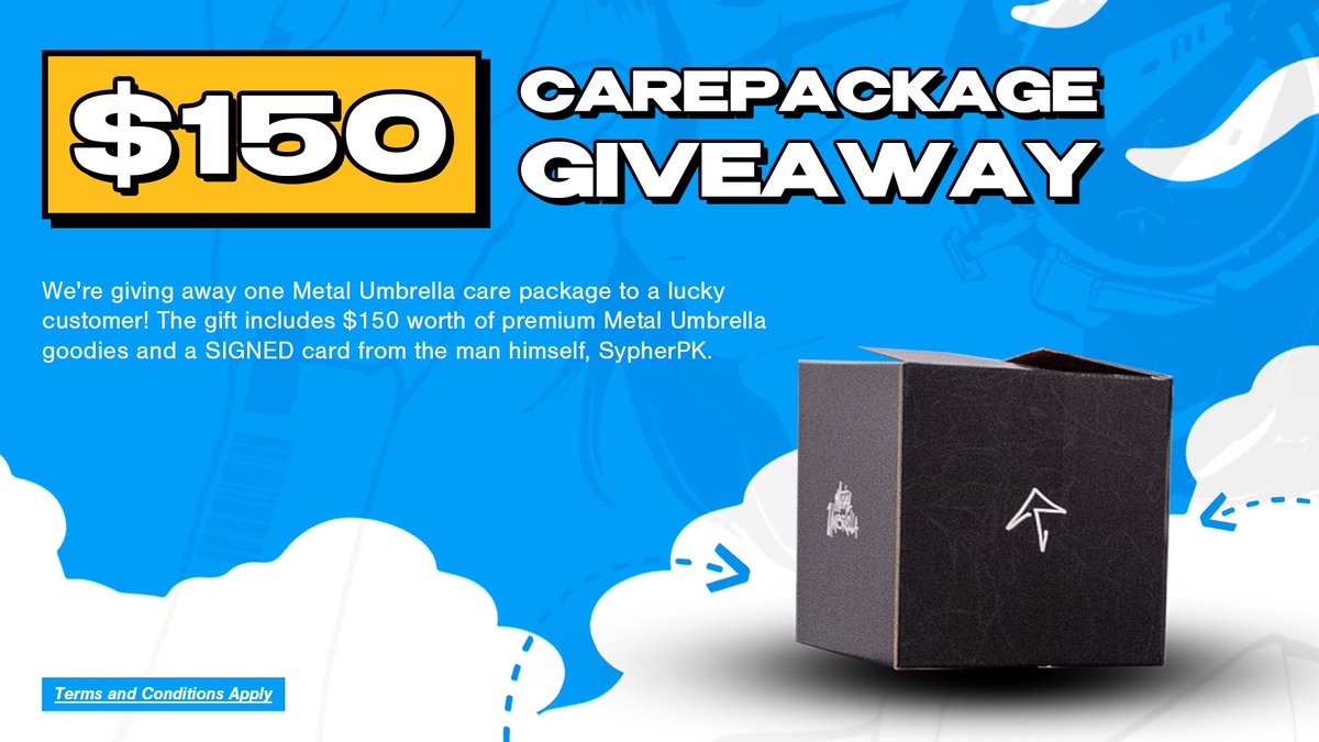 We're giving away one Metal Umbrella care package + a card signed by @SypherPK! HOW TO ENTER: 👉Be subscribed to our emails 👉Spend $35+ in January T&C apply metalumbrella.com/pages/january-…