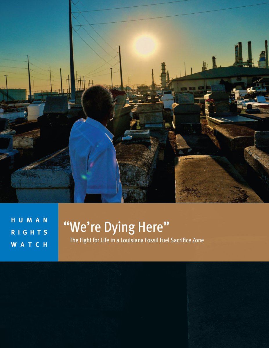 I've got very exciting news... the result of a year-long investigation, my @HRW 98-page report, ''We're Dying Here': The Fight For Life Inside a Louisiana Fossil Fuel Sacrifice Zone' releases tomorrow, Jan 25. Check back here. Journalists, I can get you an embargoed copy now.
