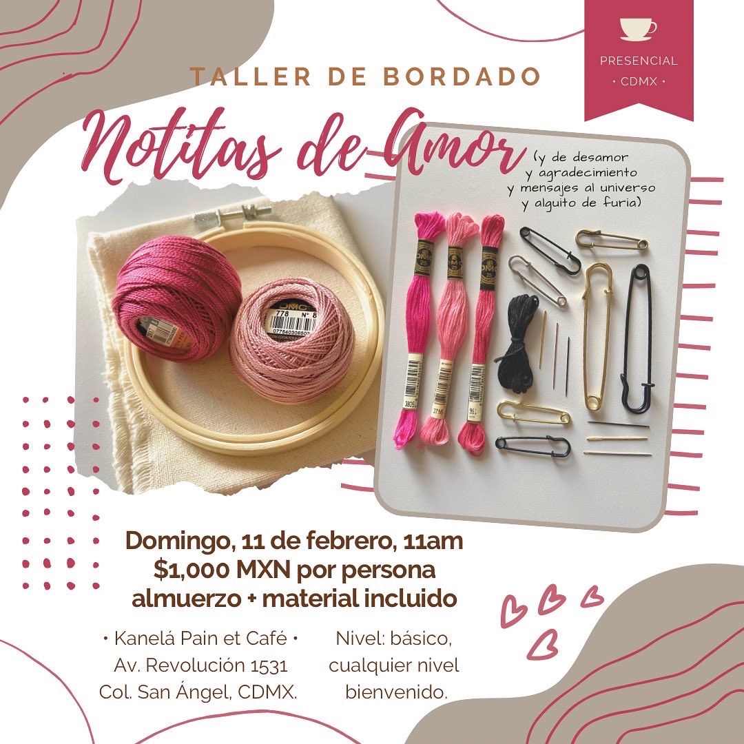 LaBuentiemperia's tweet photo. Oigan, pues ya casi termina el primer mes del año (YA SÉ 😮‍💨), y estuve preparando este taller (nivel BÁSICO, pero todxs son bienvenidxs) para celebrar el Día del Amor y la Amistad. #BordadoAMano 💖

Y como el AMORCITO se reparte para cualquier lado, incluyendo el propio, hice… https://t.co/1crkFBxzZP