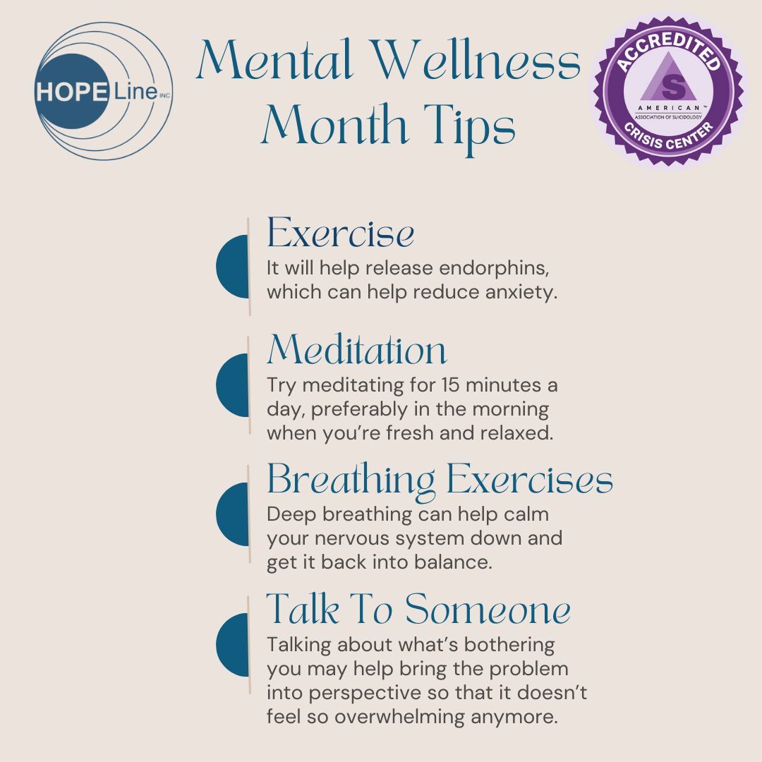 HopeLineNC's tweet image. January is Mental Wellness Month! We are here for you. Call 919-231-4525 or 877-235-4545 or text 877-235-4525.