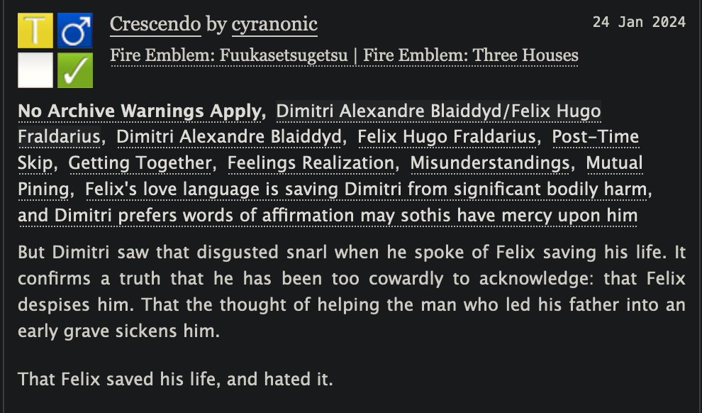 my dimilix fic for <a href="/talesofchivalry/">Tales of Chivalry: A Dimilix Zine</a>! 
archiveofourown.org/works/53275159