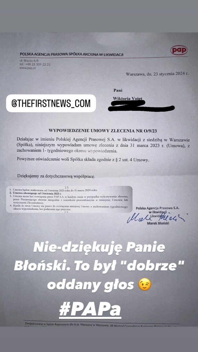 VVictoriaVoigt's tweet photo. Ani dzień dobry, ani dowidzenia. Zero kontaktu z panem Błońskim oprócz takich kwitów. Dużo łatwiej było mi porozmawiać na temat jego decyzji z kilkoma posłami z jego opcji w tym tygodniu, niż z jegomościem moim przełożonym. #mediapubliczne #PolskaAgencjaPrasowa #MarekBłoński https://t.co/1WR4Fh7M14
