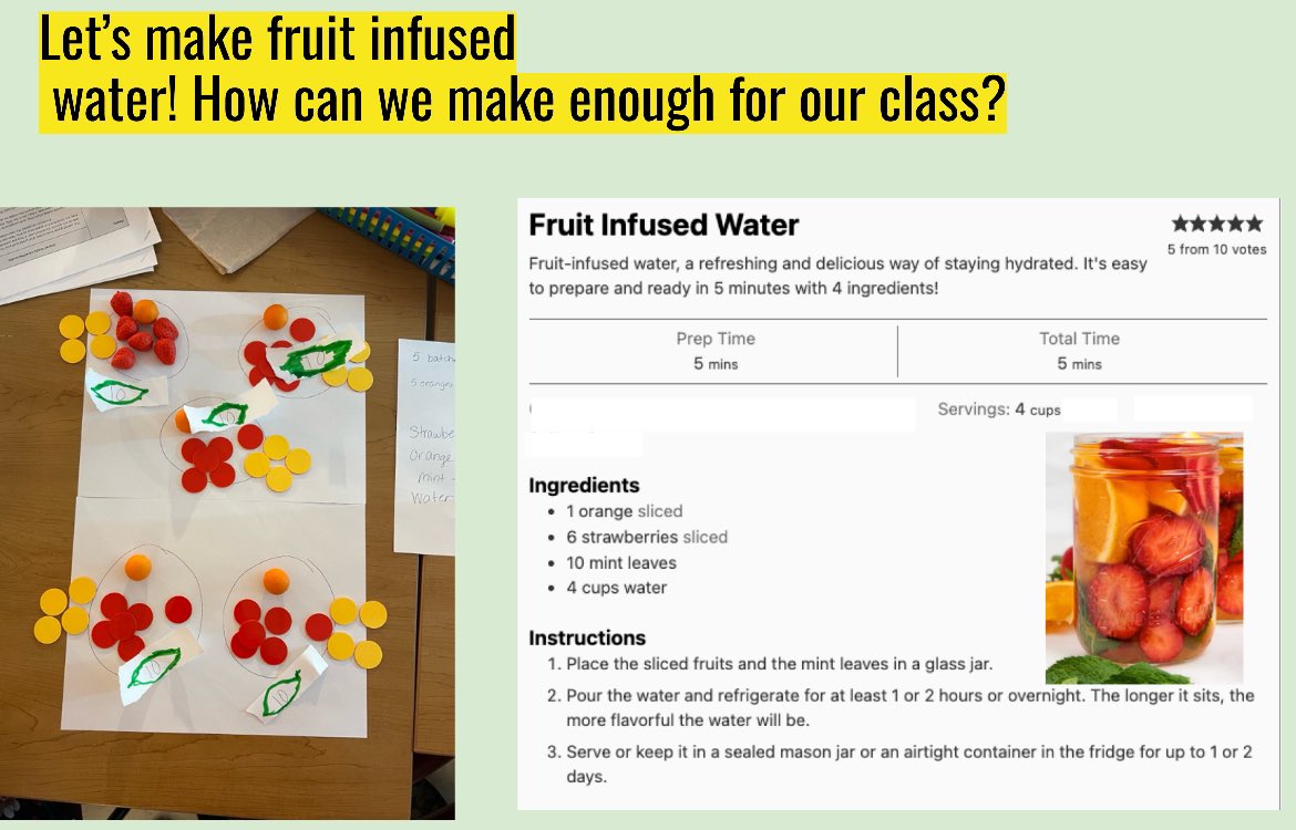 completemath's tweet image. Feeling “complete” planning math lesson study @Herndon_ES K-3 teams. Connecting nutrition/fitness, math modeling &amp;amp; data cycle focused on students’ lived experiences &amp;amp; reasoning. Anyone up for a jump rope challenge? Scaling up fruit infused water recipe? Drink more H2O @_MrsBaxter