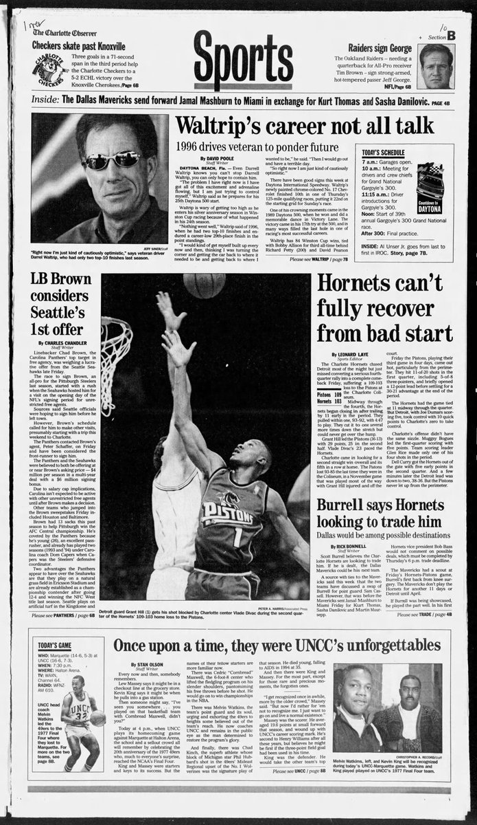 langstonwertzjr's tweet photo. Back in 1997, Charlotte was still called UNCC and @theobserver did a big blowout as the team was making a run that would land it in the NCAA Tournament. https://t.co/rIJ9IP2Uq0