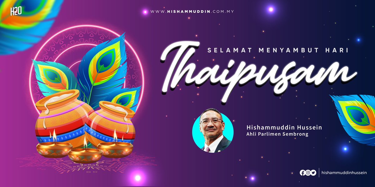 Kepelbagaian dihormati. Kemeriahan dikongsi. Keistimewaan dirai. Selamat Hari Thaipusam, Malaysia! Terutamanya buat rakan-rakan saya serta seluruh rakyat Malaysia beragama Hindu. Moga hari istimewa ini membawa kegembiraan dan makna mendalam buat semua ❤️