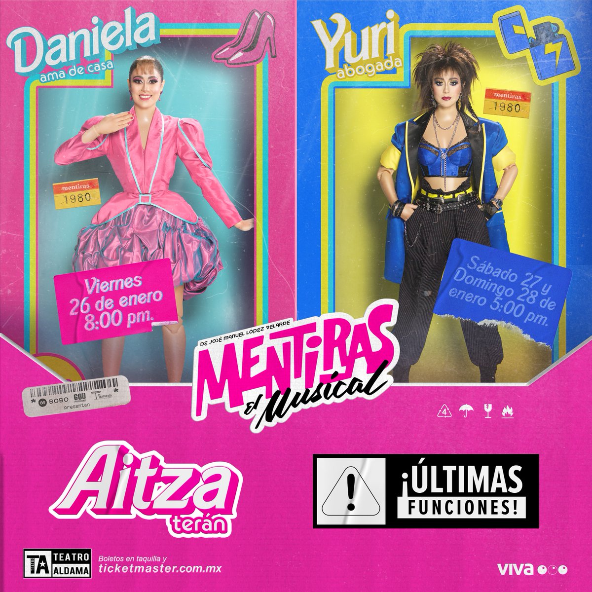 ¿Listos para vivir las últimas funciones de @AitzaTeran como Daniela y Yuri? 💙💕😭 Todo el fin estará lleno de la voz de este gran talento. 🎶 Boletos: bit.ly/MentirasElMusi… ⚡️