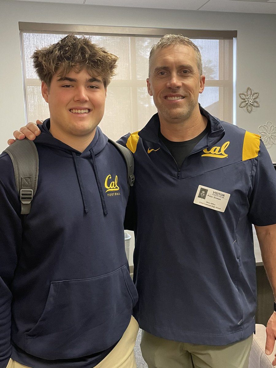 Great to spend time with my future coach !! Go Bears🐻🐻!! #BearTerritory @CalFootball @CoachSirmon