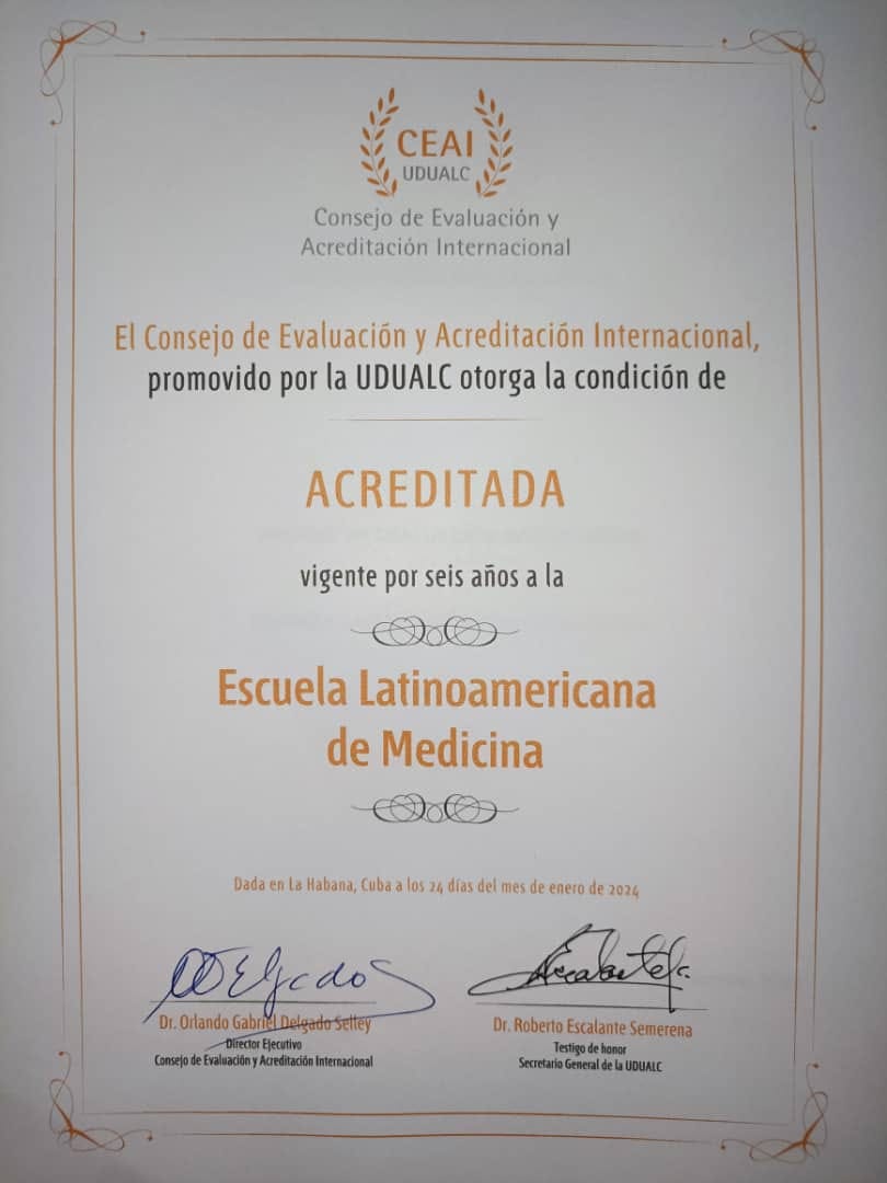 Felicitaciones a la Escuela Latinoamericana de Medicina, primera institución médica en Cuba en recibir la Certificación del Consejo de Evaluación y Acreditación Internacional de la Unión de Universidades de Latinoamérica y el Caribe.
  
👉bit.ly/3ObChfm 

#CubaPorLaVida