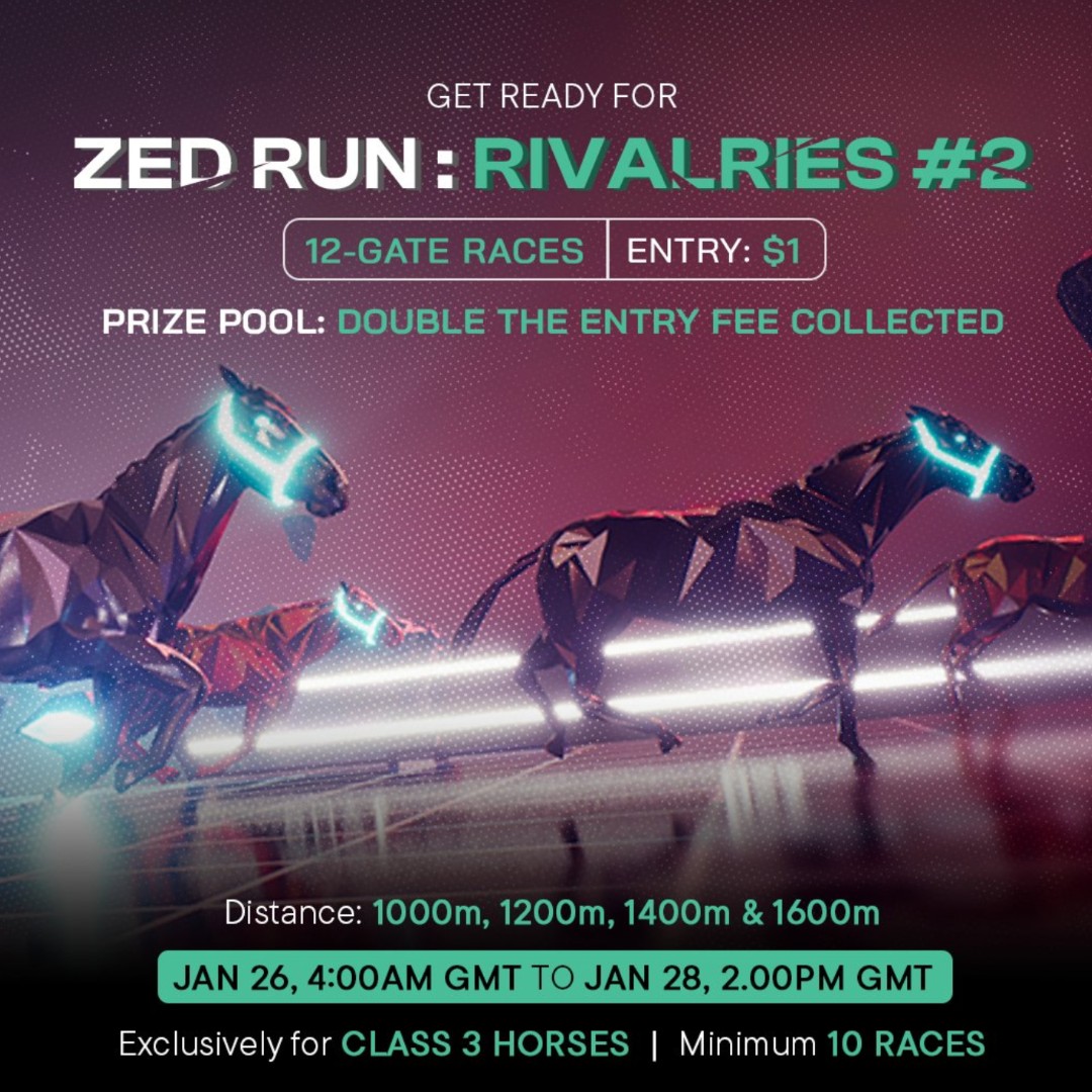 zed_champions's tweet photo. Calling all Class 3 horses! π’ Compete in @aura_commerce's latest event for a shot at your share in the prize poolβdoubled from the entry fee!
More details here: https://t.co/CvD45VOMCX
#playzed #ZEDRUN https://t.co/2JoP0QQw05