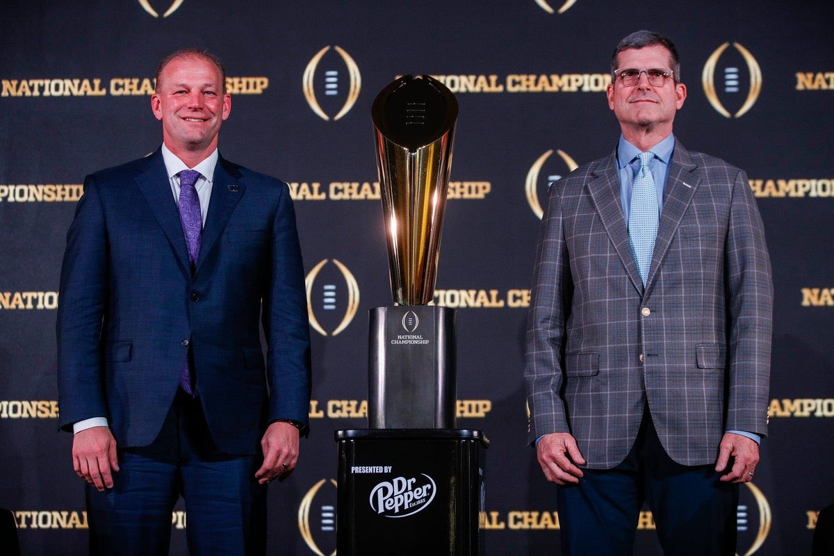 In the 26-year BCS/College Football Playoff era, there had never been an instance of a head coach leaving his job in the offseason after making either field. This year, 3 out of 4 Playoff coaches left their schools, including both finalists: Kalen DeBoer and Jim Harbaugh.